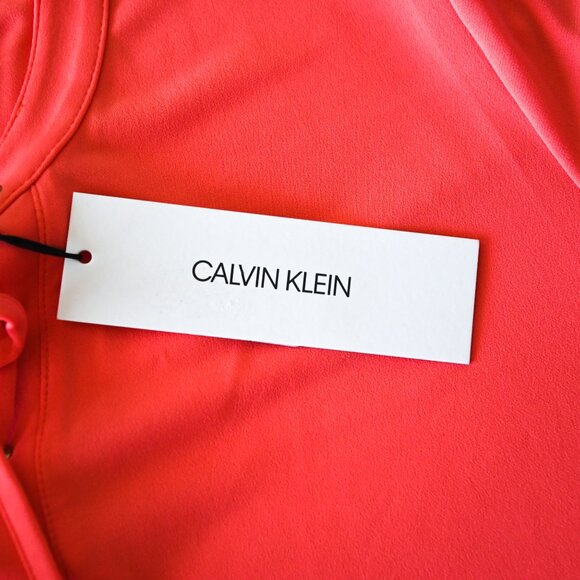 CALVIN KLEIN Coral Lace-Up Blouse- Size XL - NWT Retail $79 - Picture 8 of 10